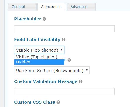 Gravity Forms - How to hide field names