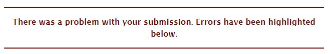 Gravity Forms Default Validation Error Message